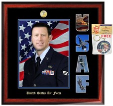 USAF Picture Frame Air Force Military Wall Army Photo Plaque Retirement Gift - £117.98 GBP