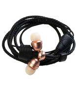 Wraps Wearable Braided Wristband Headphone Earbuds Gold - £18.27 GBP