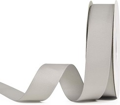 Solid Grosgrain Ribbon Roll - 1 Inch 100 Yard for Gift Wrapping Ribbon, Silver  - £26.54 GBP