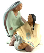 Navajo Art Pottery Sculpture Navajo Native Couple Signed Nandi Numbered ... - $79.00