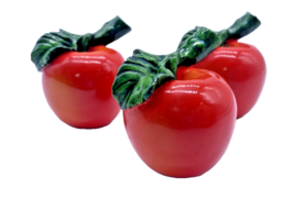 Apples Cabinet Drawer Knobs Novelty Fruit Food Red Figural Vintage Lot 3 - $39.73