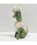 Vintage 1960s Made in Japan Green White Patterned Fabric Plush Sitting P... - $543.68 MXN