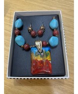 NEW Mix It Beaded Glass Stone Necklace Earrings Set Fashion Jewelry KG JD - €12,82 EUR