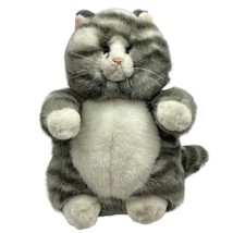 Russ Berrie Prudence Cat Stuffed Animal Plush Chubby Gray Tabby Kitty Striped - £17.61 GBP