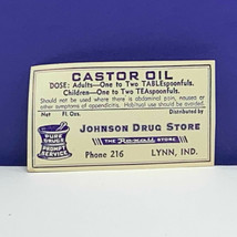 Drug store pharmacy ephemera label advertising Johnson Lynn Indiana cast... - £6.16 GBP