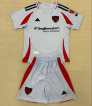 Kids FC Dallas 2025-26 Away White Kits Shirt Youth Jersey With Shorts - $49.00