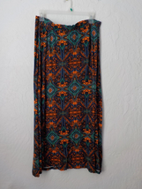 Cato Bohemian Floral Paisley Maxi Skirt Stretch Rayon Women size XL Oran... - £10.85 GBP