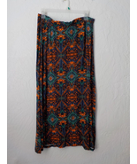 Cato Bohemian Floral Paisley Maxi Skirt Stretch Rayon Women size XL Oran... - £11.03 GBP