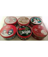 Christmas Holiday Round Cookie Tins Nesting Metal Gift Boxes Set A, Sele... - £2.36 GBP