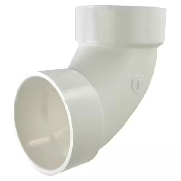 Charlotte Pipe 90-Degree 3 in. Hub x Hub Elbow PVC DWV White PVC003001200HA - $11.39