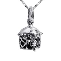 See-Thru Geometric Prayer Box Locket Sterling Silver Necklace - £24.59 GBP