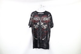 Vtg Affliction Mens L Spell Out Skull Snake MMA Fighting Short Sleeve T-Shirt - £63.19 GBP