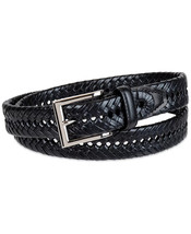 Mens Braided Belt Faux Leather Black Size 32 CLUB ROOM $39 - NWT - £7.05 GBP