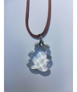 Brown Leather with Clear Teddy Shape Pendant - £4.62 GBP