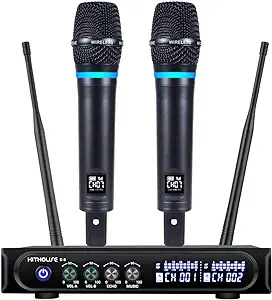 Rechargeable Wireless Microphone System Karaoke Microphone Wireless Mic ... - $203.99