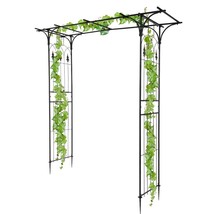Outdoor Metal Garden Arch Gothic Arbor Garden Trellis For Climbing Plant Growing - £67.94 GBP