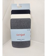 3 Pairs Cat and Jack Girls 6-12 Months Opaque Tights Gray, White And Black - $12.29 CAD