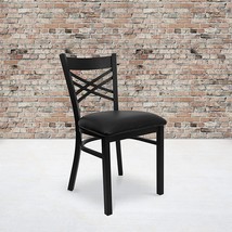 Flash Furniture 4 Pack HERCULES Series Black &#39;&#39;X&#39;&#39; Back Metal Restaurant Chair - - £298.95 GBP
