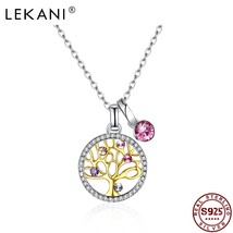 LEKANI Women Necklace S925 Sterling Silver Colorful Women Necklace With Golden L - £22.31 GBP