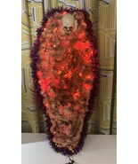 Vintage Haunted House Halloween Salvage Coffin Skull Bones Light Up Gian... - $192.40 CAD
