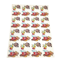 1 VINTAGE 1990's SCHOLASTIC SHEET OF STICKERS FLYING DOG W/ CAPE + DUCK - $11.11