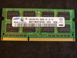 Samsung 2GB DDR3 1066MHZ 2Rx8 PC3 8500S Laptop Memory Stick Ram - $7.91