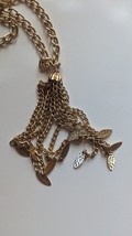 Vintage Gold-Tone   Chain Necklace with  Long GoldTone Tassel Statement Piece - £12.68 GBP