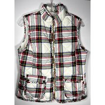 St. John&#39;s Bay plaid  MED size puffer vest white pink blue green yellow ... - $25.65