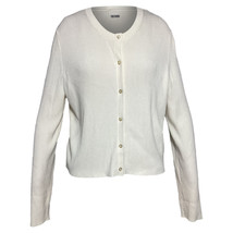 Boss Ribbed Cardigan In White Viscose Women Ecru Xxl - $125.40