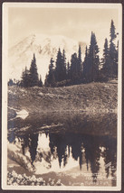Rainier Nat. Park RPPC 1923 - Mountain Reflected in Mazama Lake - £9.79 GBP