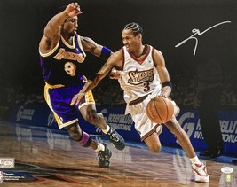 Allen Iverson Autografato IN Argento 16x20 Philadelphia 76ers Vs Kobe Foto JSA - £131.07 GBP