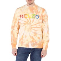 Kenzo Men&#39;s Cotton Tie Dyed Logo Print Classic Fit Crewneck Sweatshirt Peach-Sm - £157.90 GBP