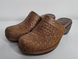 ECCO Women&#39;s Brown Woven Leather Mules Clogs Slides Shoe Size EUR 40/US ... - £20.02 GBP