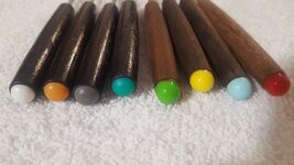 Vintage 8  Stainless Fondue Forks Skewers 4 Wood, 4 Plastic Color Tips  - €11,78 EUR