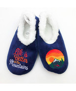 Snoozies Men&#39;s Slippers  Life is Better in the Mountains Large 11/12 Blue - $14.84