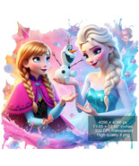 4 PNG Elsa and Anna Frozen Splash and Watercolor Digital design PNG file - $4.07 CAD