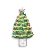 Hand-Painted Ceramic Vintage Christmas Tree Plug-In Night Light - £20.76 GBP