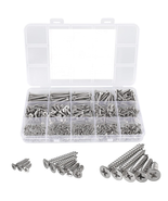 525Pcs M2-M4 Phillips Flat Head Self-Tapping Screws, 304 SS, 13 Sizes - $25.35 CAD
