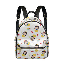Cute Princess Snow White Floral PU Leather Leisure Backpack School Daypack - £29.56 GBP