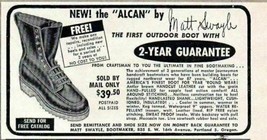 1957 Print Ad Alcan Outdoor Boots Matt Swayle Bootmaker Portland,OR - £6.64 GBP