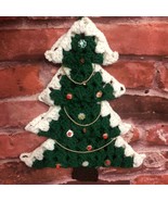 Vintage Handmade Crochet Christmas Tree Holiday Decor Small Wall Hanging... - $13.72 CAD