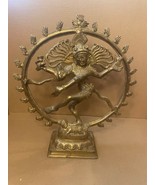 Vtg Brass Hindu Statue of Nataraja Shiva Lord of Dance Tandava Hinduism ... - $162.99 CAD