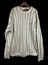 Vintage Chaps Ralph Lauren Sweater Size XXL 2XL White Stripe Preppy Sailing - £43.52 GBP