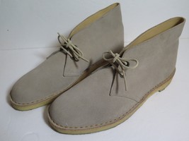 Vtg Clarks Made in England Desert Boots Crepe Sole Sand Suede Sz 12 50th Rare - £136.22 GBP