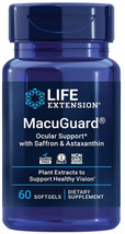 MACUGUARD  OCULAR SUPPORT  with SAFFRON &amp; ASTAXANTHIN 60 Softgels LIFE E... - £24.69 GBP