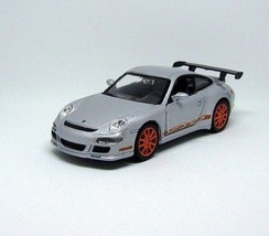 Porsche 911 (997)GT3 Rs Silver Welly 1:38 Diecast Car Collector's Model, New - $25.29