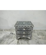 Handmade Bone Inlay 3 Drawer Bed Side Table, Living Room Bed Side Table, - $1,111.56 CAD