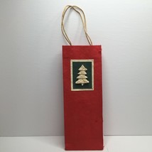 Red Tall Slim Wine Bottle Tote Gift Bag Christmas Tree Present 5&quot; x 13.5&quot; - $14.99