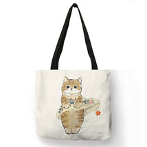 Customized Artwork Women Handbag Ladies Shopping Shoulder Bag Cute Cat Funny Har - £13.95 GBP