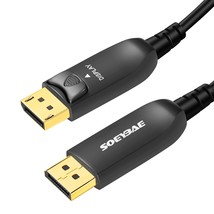 8K Fiber Displayport Cable 65Ft/20M, 8K Dp 1.4 Cable, Support 32.4Gbps Ultra Hig - £118.14 GBP